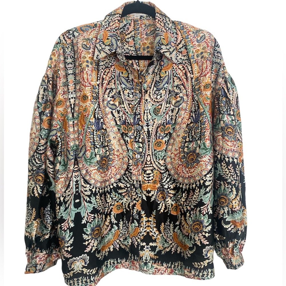 Molly Bracken Sigrid Floral Blouse in Black- Size Small
